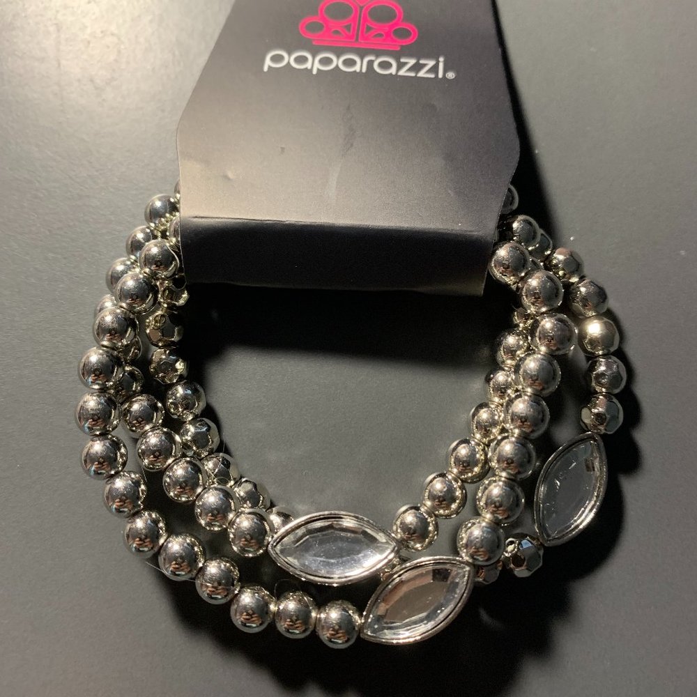 Paparazzi Twinkling Team White Stretchy Bracelets